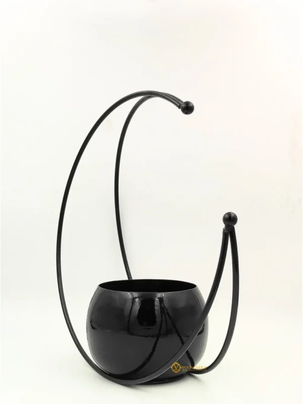 Youngsera Premium Moon Metal Flower Vase Diwali Gift Items for Home Decoration Tabletop, Side Table, Living Room, Home Office Decoration, Home Decorative Items, 9 Inches Height- Pack Of 2 - Black - Image 4