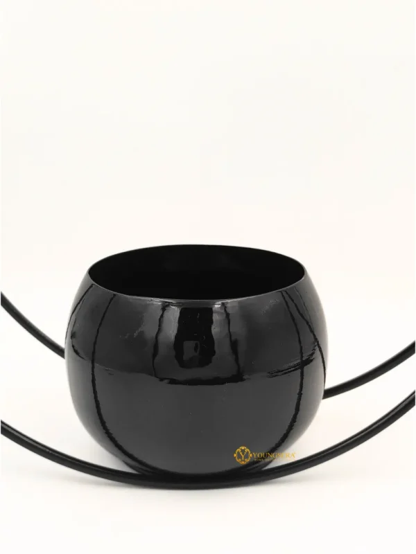 Youngsera Premium Moon Metal Flower Vase Diwali Gift Items for Home Decoration Tabletop, Side Table, Living Room, Home Office Decoration, Home Decorative Items, 9 Inches Height- Pack Of 2 - Black - Image 8