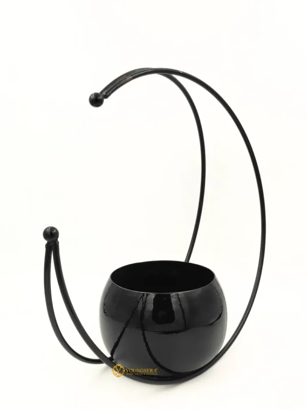 Youngsera Premium Moon Metal Flower Vase Diwali Gift Items for Home Decoration Tabletop, Side Table, Living Room, Home Office Decoration, Home Decorative Items, 9 Inches Height- Pack Of 2 - Black - Image 10