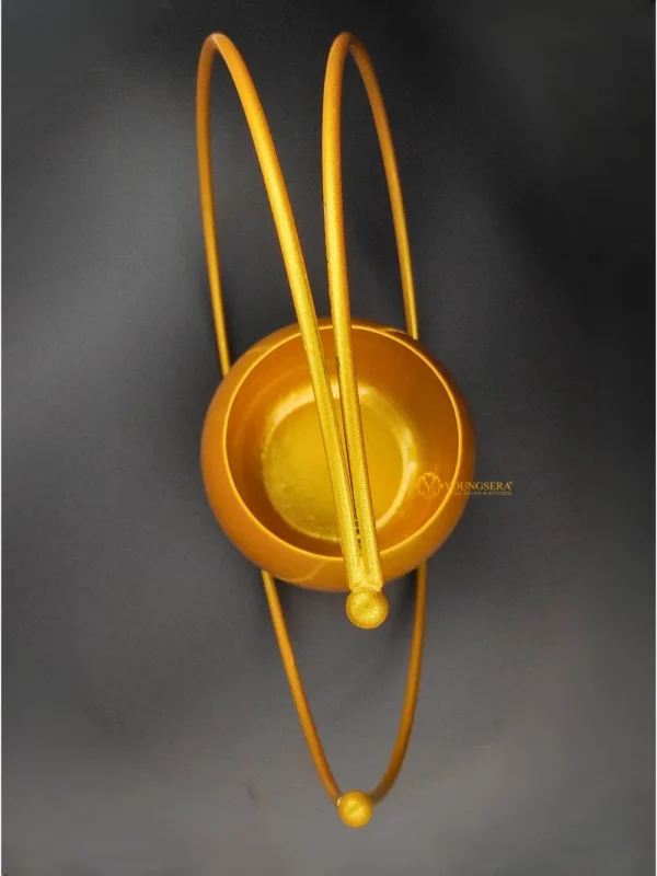 Youngsera Premium Moon Metal Flower Vase Diwali Gift Items for Home Decoration Tabletop, Side Table, Living Room, Home Office Decoration, Home Decorative Items, 9 Inches Height- Pack Of 2 - Golden - Image 6