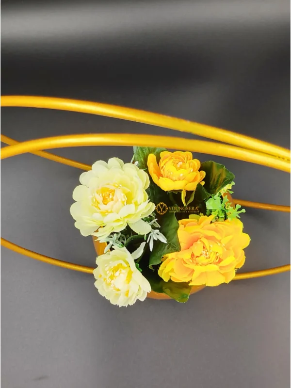 Youngsera Premium Moon Metal Flower Vase Diwali Gift Items for Home Decoration Tabletop, Side Table, Living Room, Home Office Decoration, Home Decorative Items, 9 Inches Height- Pack Of 2 - Golden - Image 10