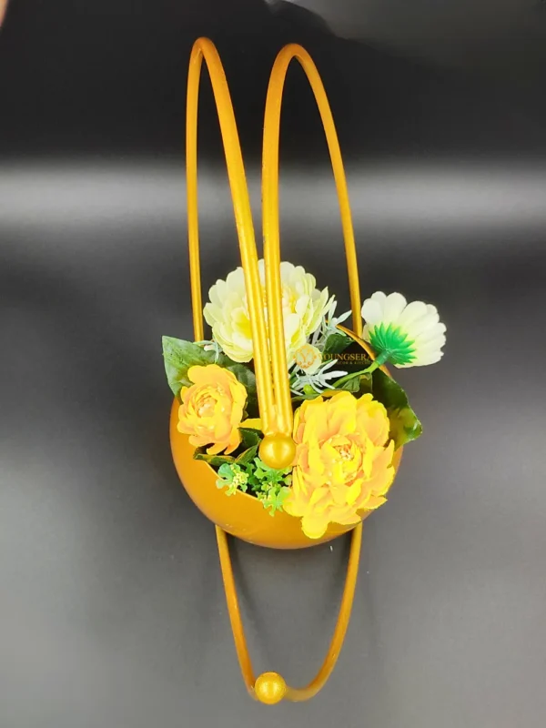 Youngsera Premium Moon Metal Flower Vase Diwali Gift Items for Home Decoration Tabletop, Side Table, Living Room, Home Office Decoration, Home Decorative Items, 9 Inches Height- Pack Of 2 - Golden - Image 11