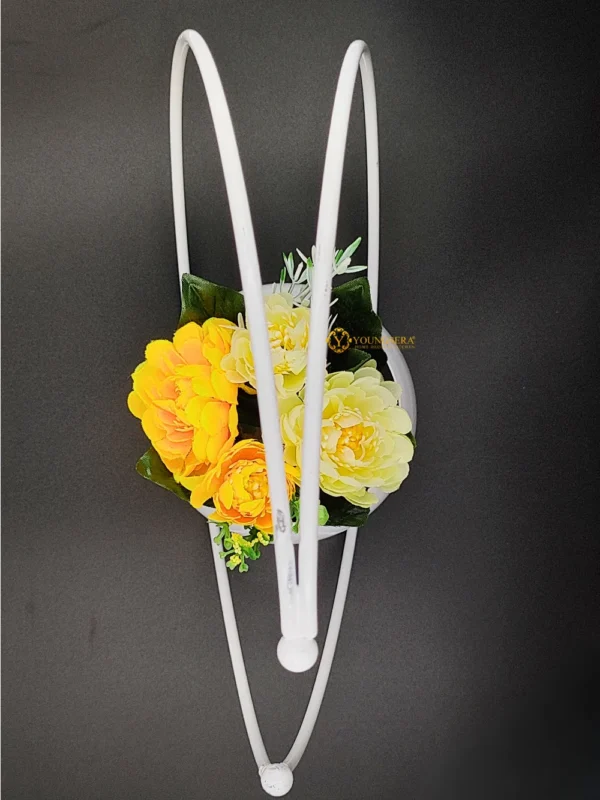 Youngsera Premium Moon Metal Flower Vase Diwali Gift Items for Home Decoration Tabletop, Side Table, Living Room, Home Office Decoration, Home Decorative Items, 9 Inches Height- Pack Of 2 - White - Image 8