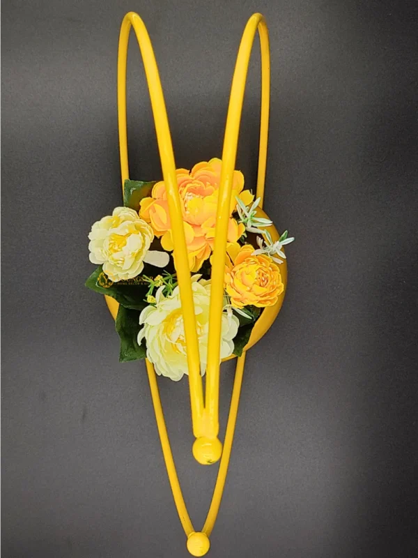 Youngsera Premium Moon Metal Flower Vase Diwali Gift Items for Home Decoration Tabletop, Side Table, Living Room, Home Office Decoration, Home Decorative Items, 9 Inches Height- Pack Of 2 - Yellow - Image 8